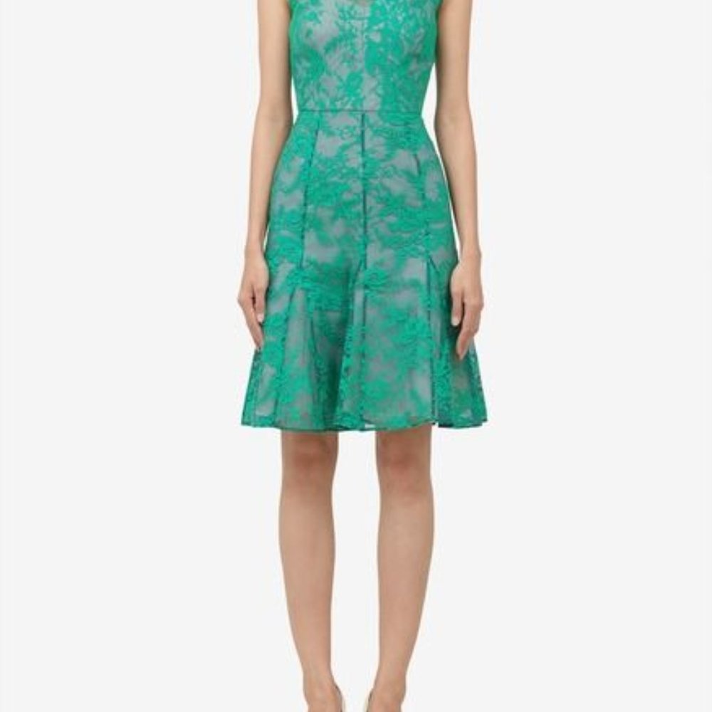 Erdem Green Lace Mermaid Style Cocktail Dress Size UK 8 / US 4 / S XS